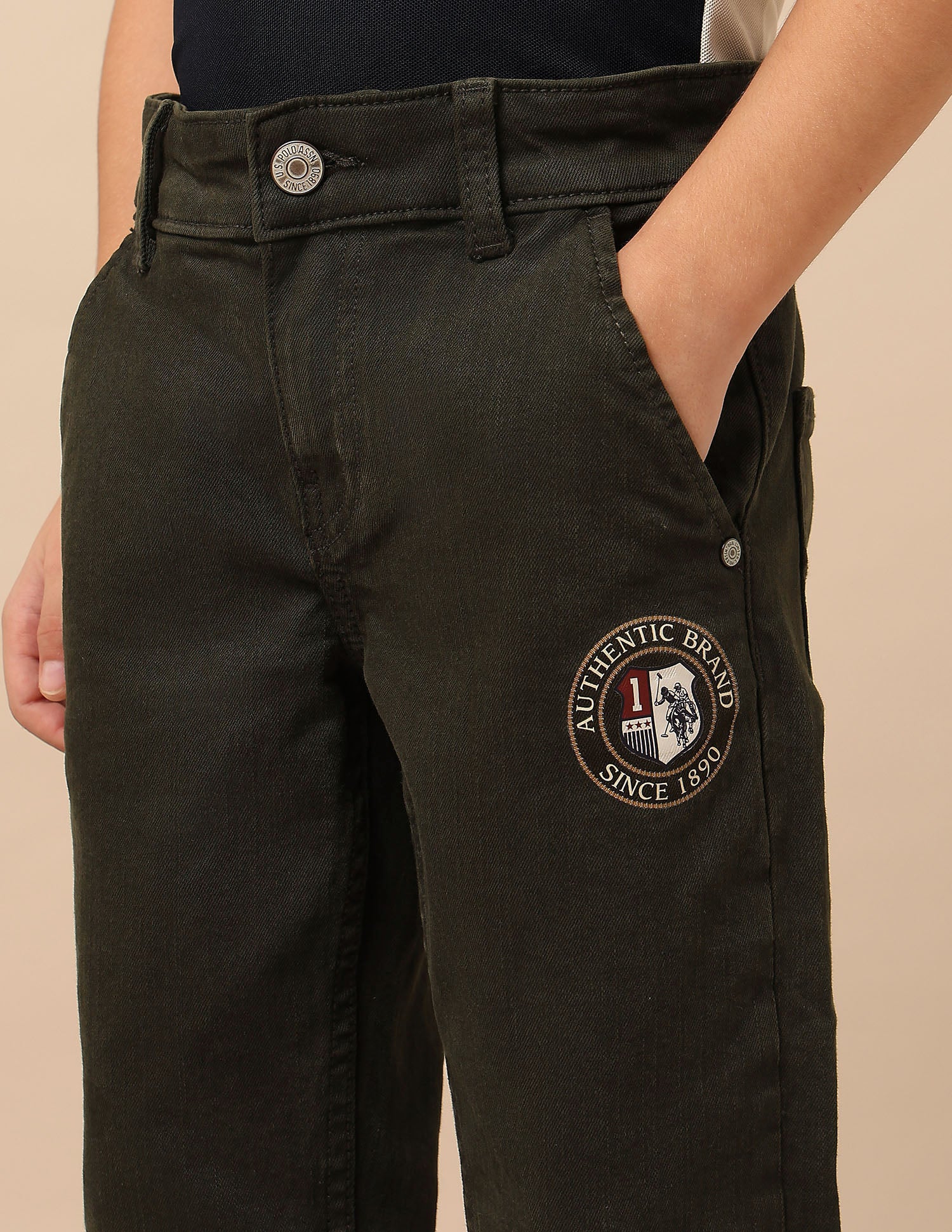 Boys Mid Rise Relaxed Fit Jeans Olive - U.S. POLO ASSN. | Large