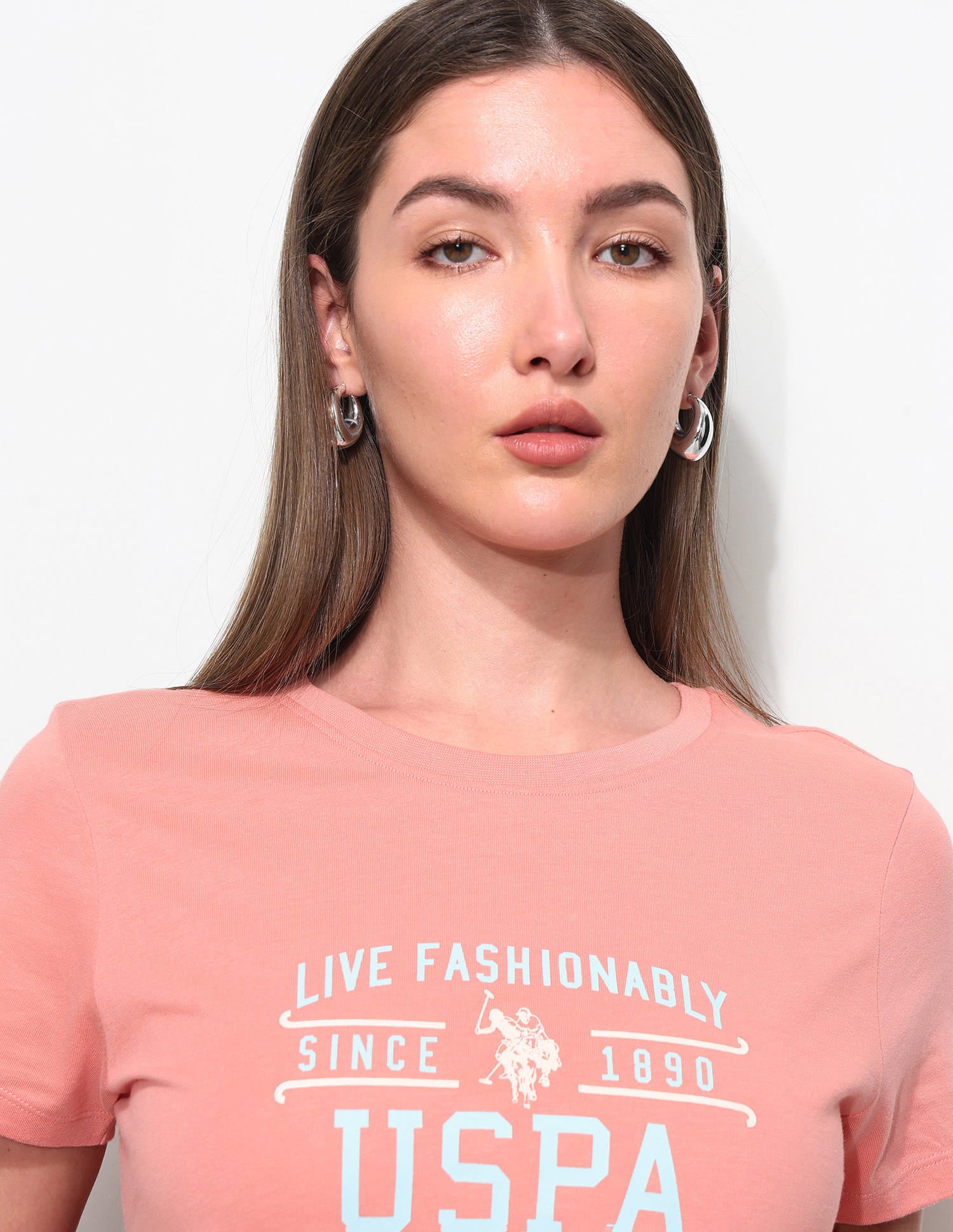 Regular Fit Brand Printed T-Shirt Pink - U.S. Polo Assn. India | Large