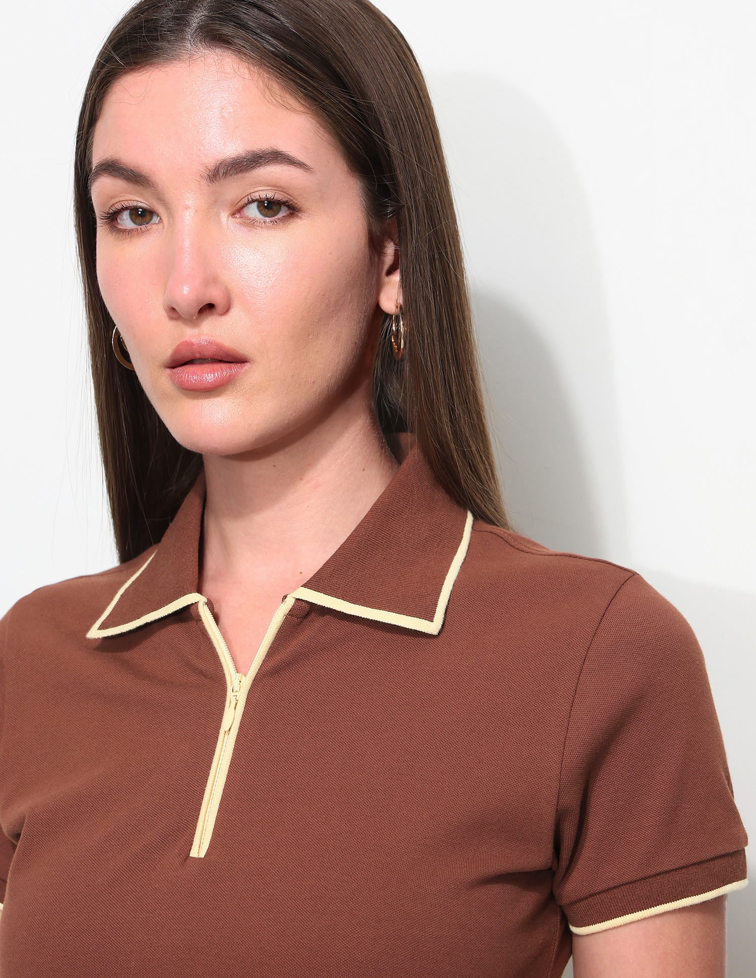 Regular Fit Solid Polo Shirt Brown - U.S. Polo Assn. India | Large