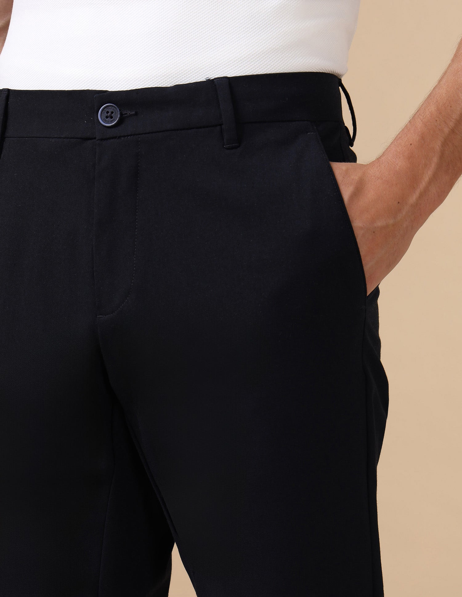 Mid Rise Satin Trousers Navy - U.S. Polo Assn. India | Large
