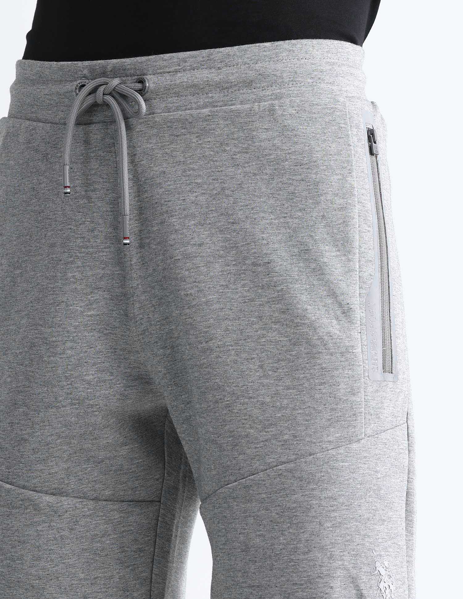 Heathered Slim Fit Active Shorts Grey - U.S. Polo Assn. India | Large
