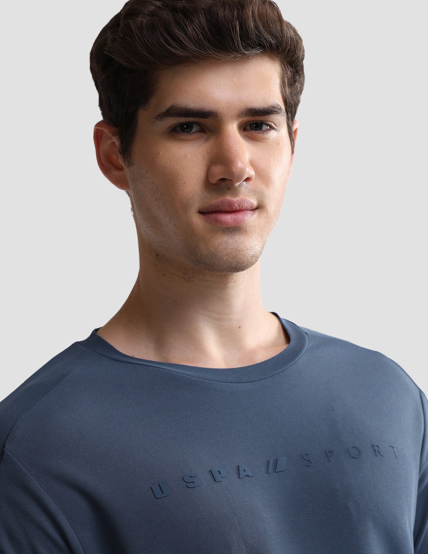 Solid Slim Fit Active T-Shirt Blue - U.S. Polo Assn. India | Large