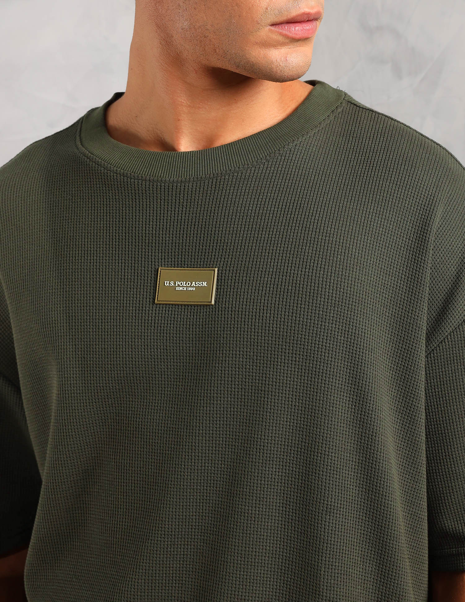 Oversized Fit Cotton PE001 Lounge T-Shirt - Pack Of 1 Olive - U.S. POLO ASSN. | Large