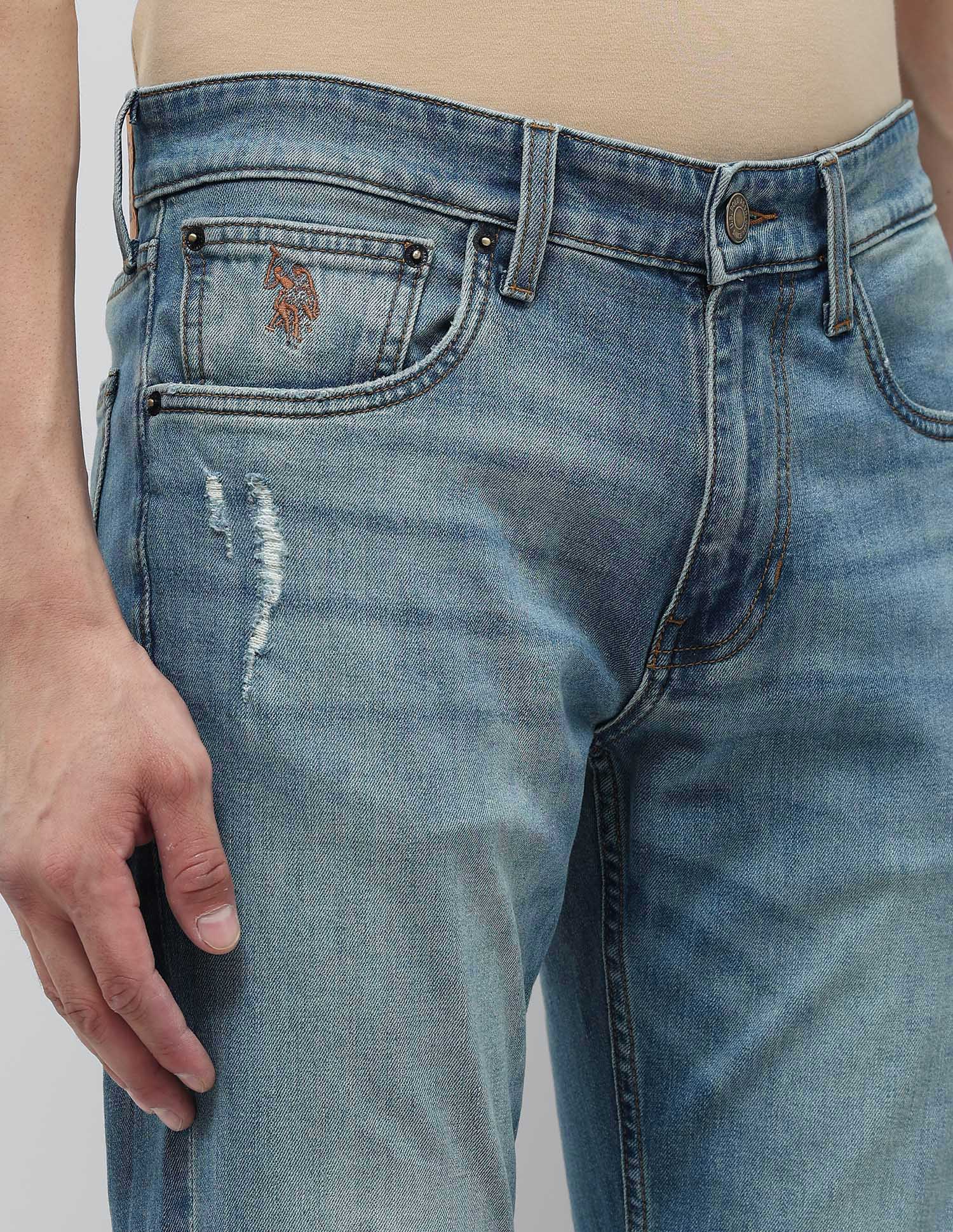 Brandon Slim-Tapered Fit Blue Jeans Blue - U.S. POLO ASSN. | Large