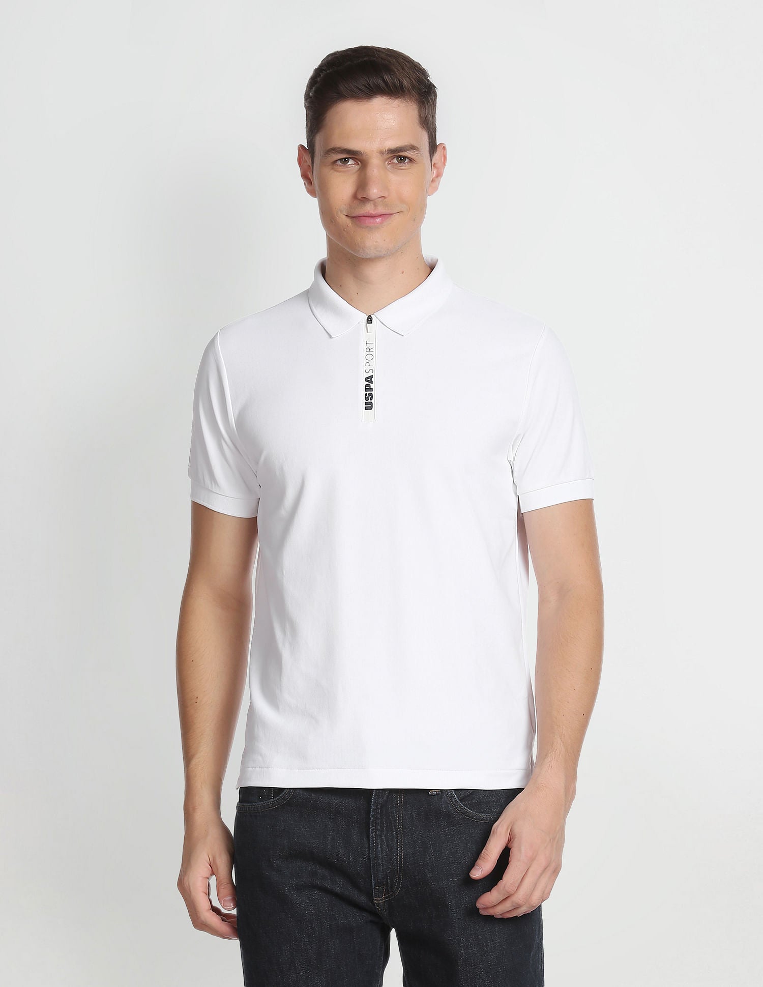 Solid Brand Tape Polo Shirt