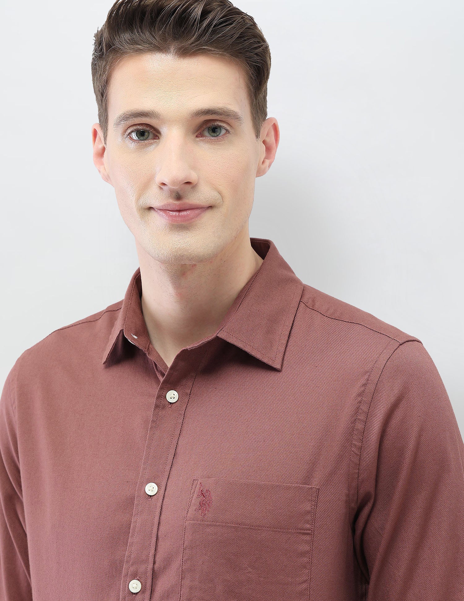 New Port Marina Dobby Shirt Rust - U.S. Polo Assn. India | Large