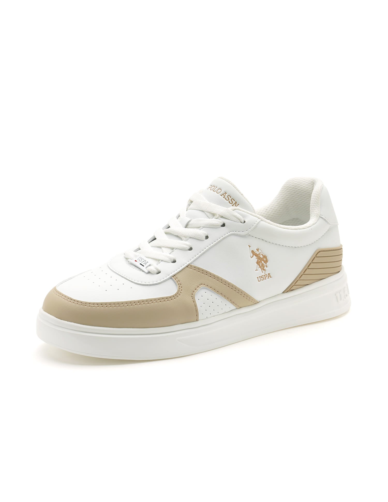 Men Nebo Colourblocked Sneakers Beige - U.S. Polo Assn. India | Large