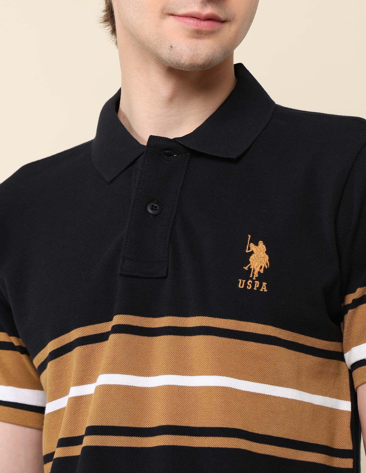 Colourblocked Classic Polo Shirt Black - U.S. POLO ASSN. | Large