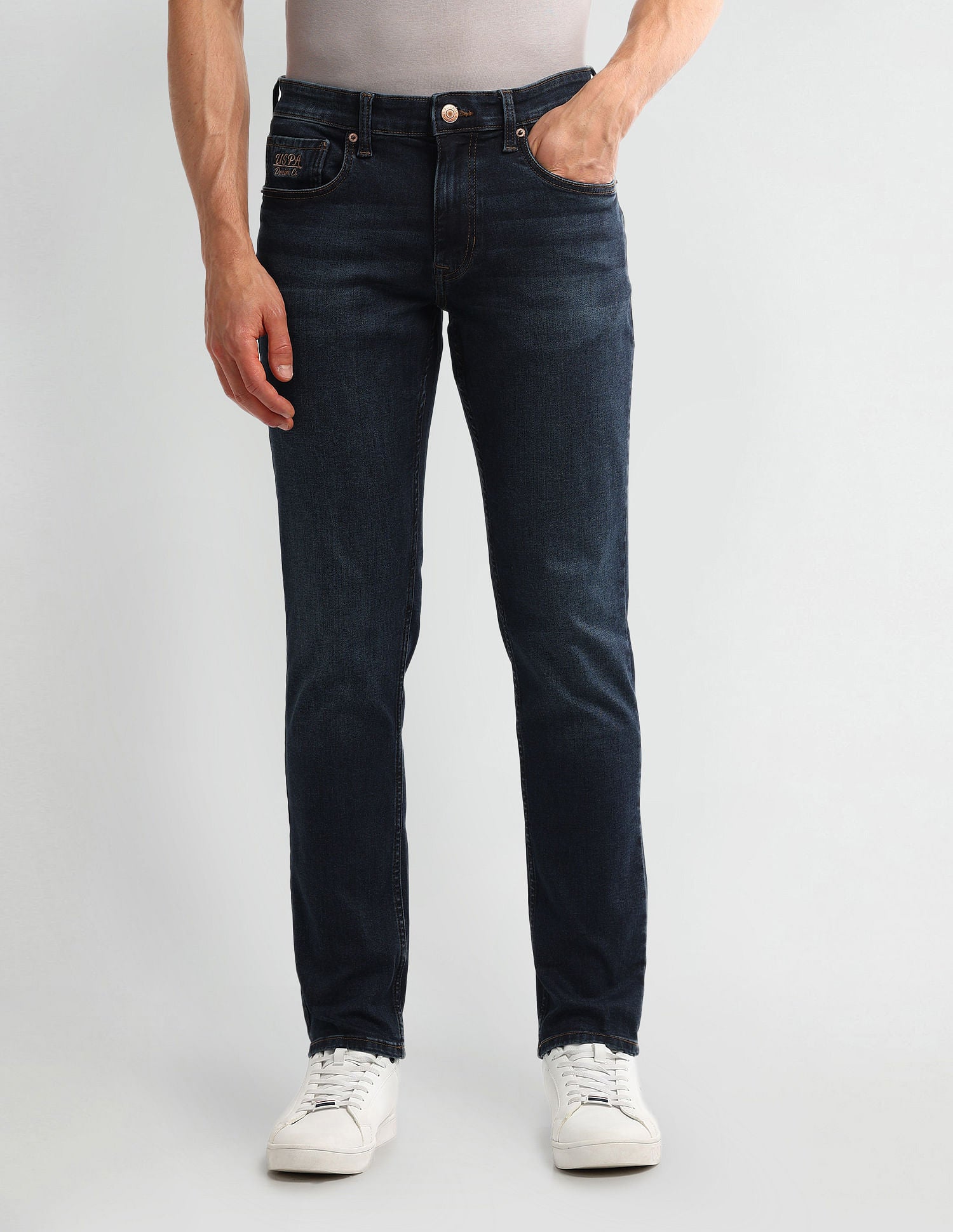Brandon Slim Tapered Blue Jeans Blue - U.S. Polo Assn. India | Large
