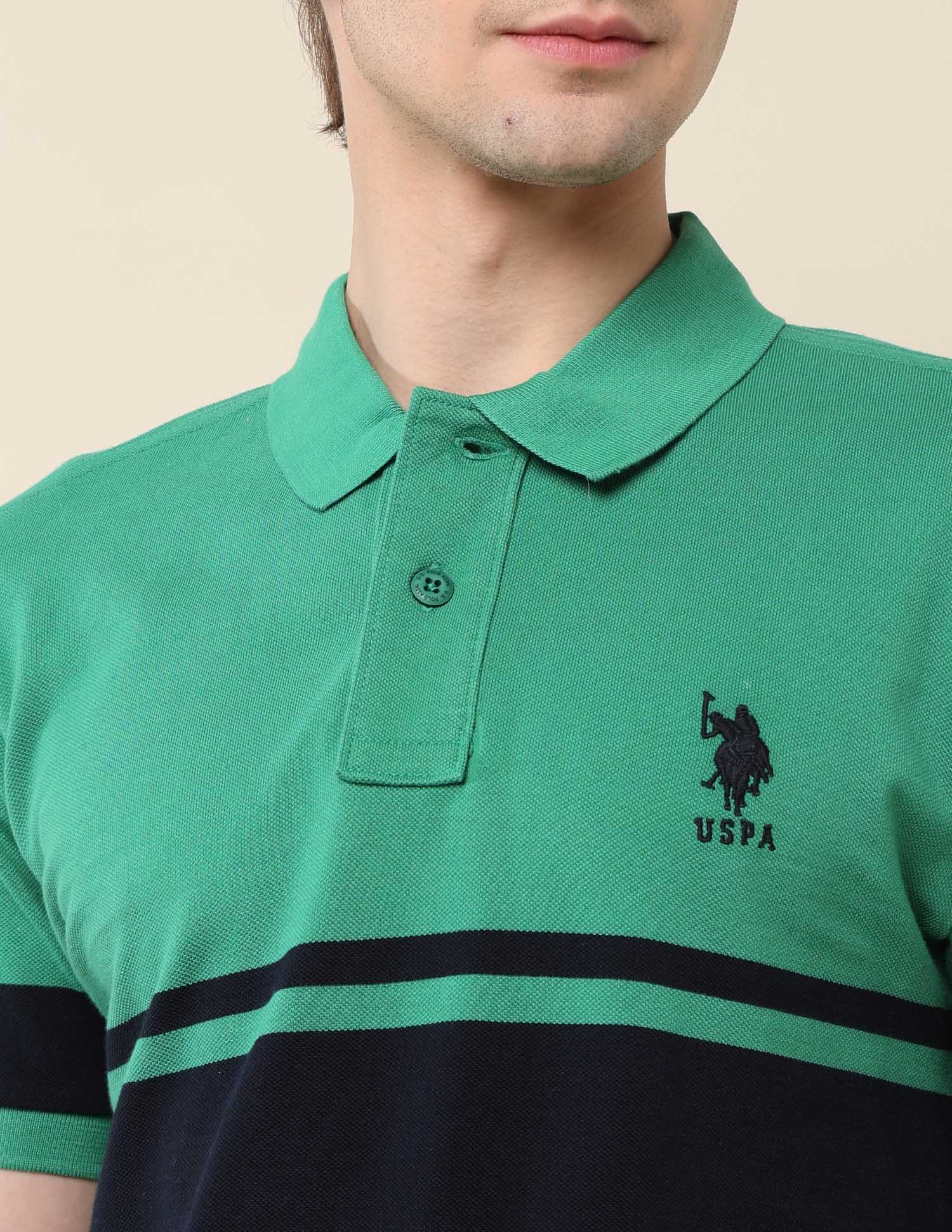 Colourblocked Classic Polo Shirt Green - U.S. POLO ASSN. | Large