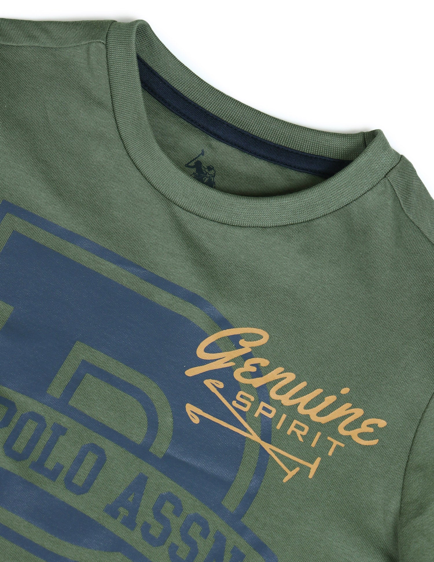 Boys Graphic Printed Regular Fit T-Shirt Olive - U.S. POLO ASSN. | Large