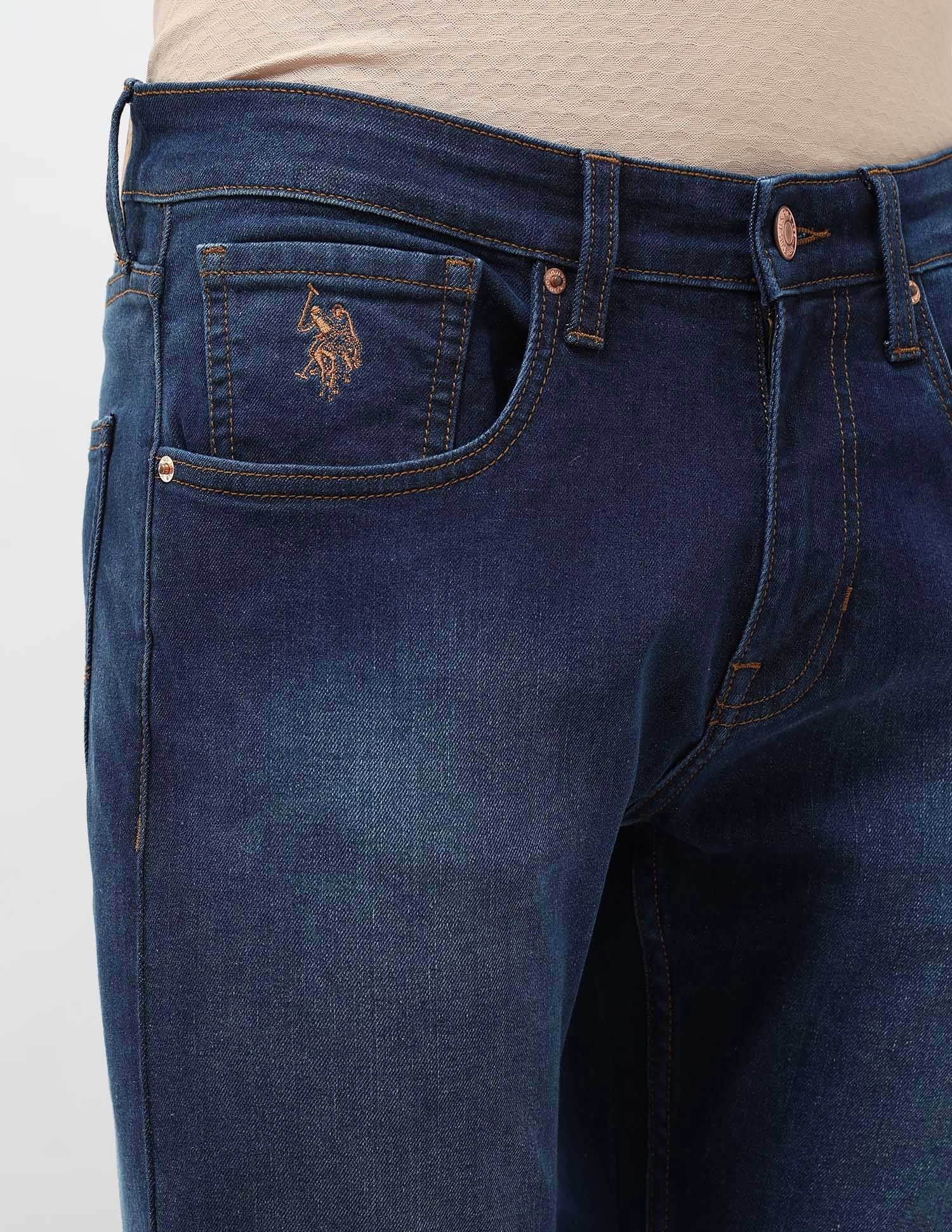 Henry Tapered Fit Stone Washed Jeans Indigo - U.S. POLO ASSN. | Large