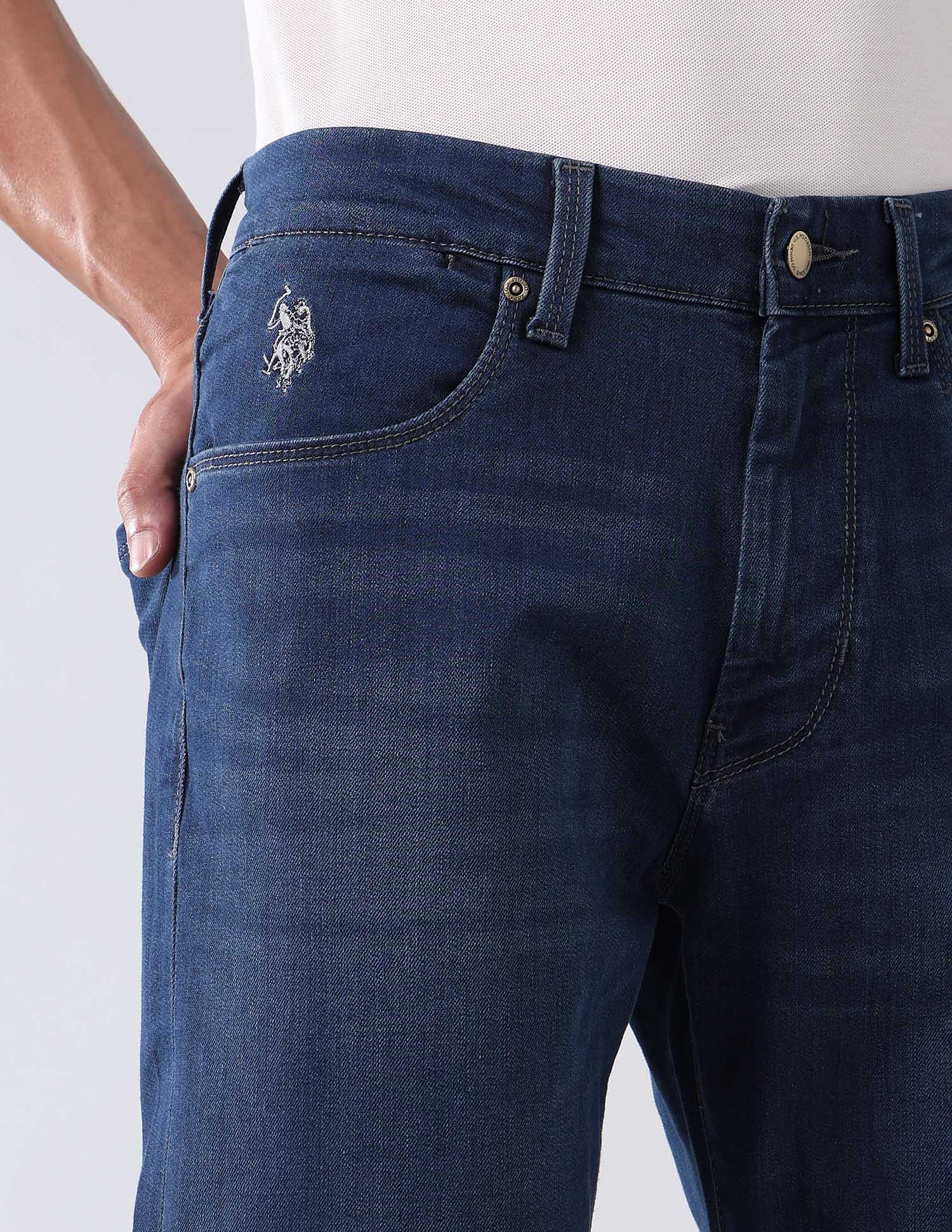 Harold Slim Straight Fit Blue Jeans Mid Wash - U.S. POLO ASSN. | Large