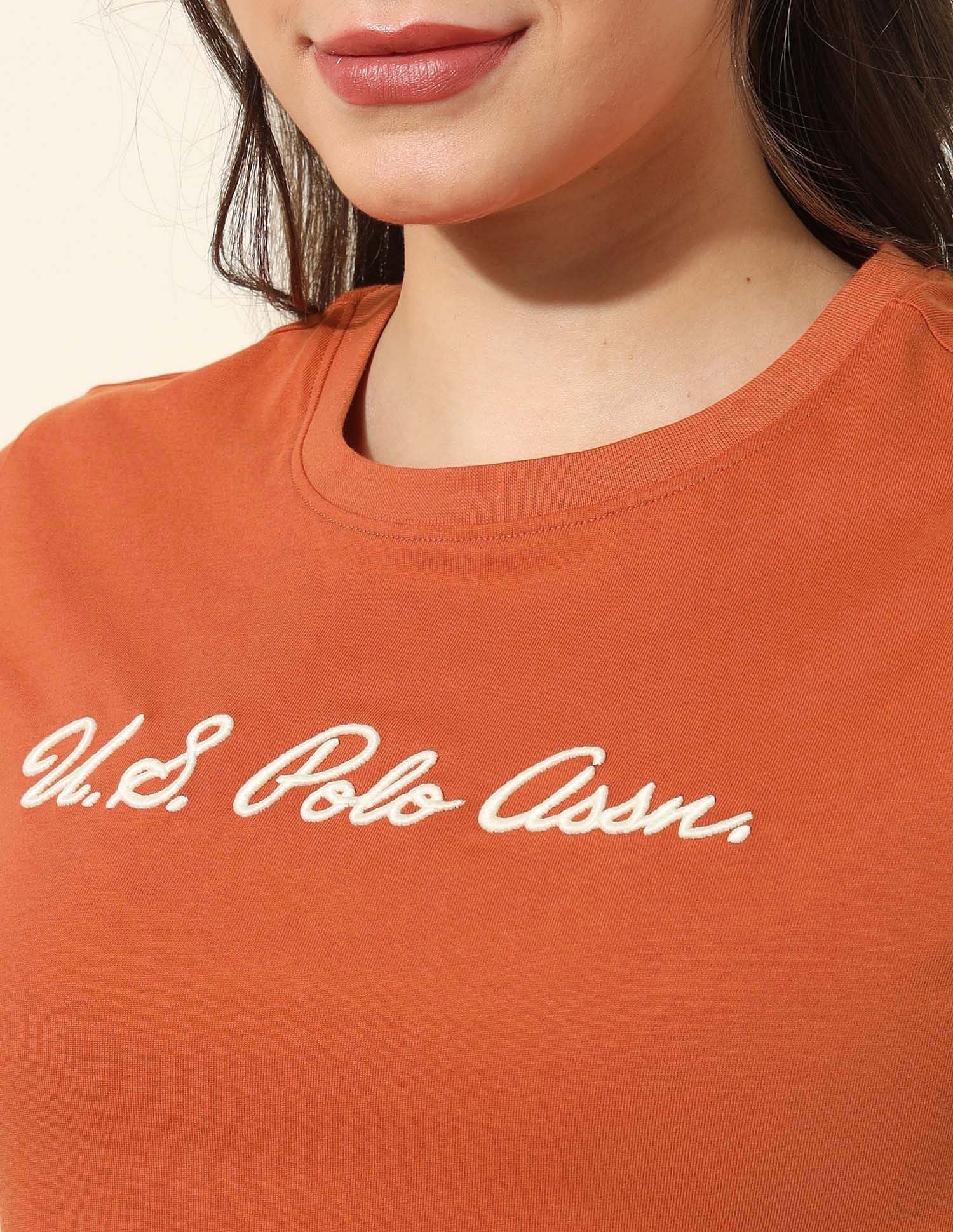 Regular Fit Brand Printed T-Shirt Brown - U.S. POLO ASSN. | Large