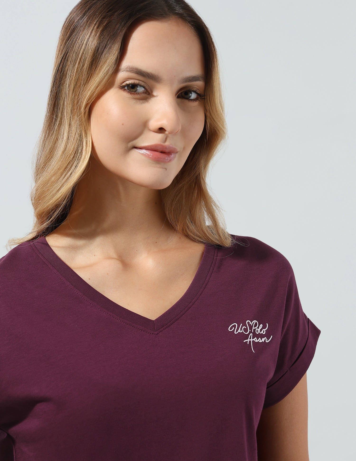 Solid Regular Fit T-Shirt Wine - U.S. Polo Assn. India | Large