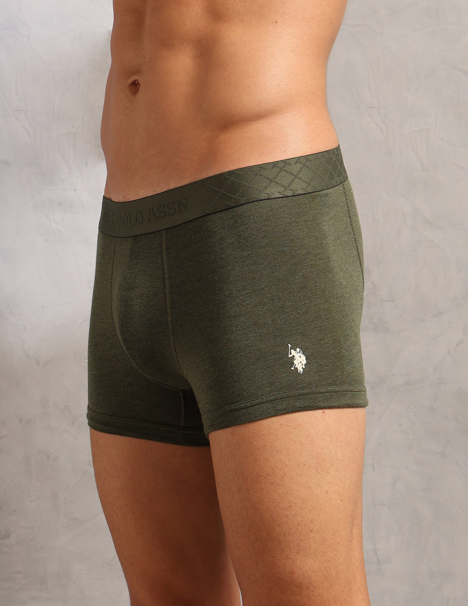 Moisture Control Breathable PT006 Trunks - Pack Of 1 Olive Melange - U.S. POLO ASSN. | Large