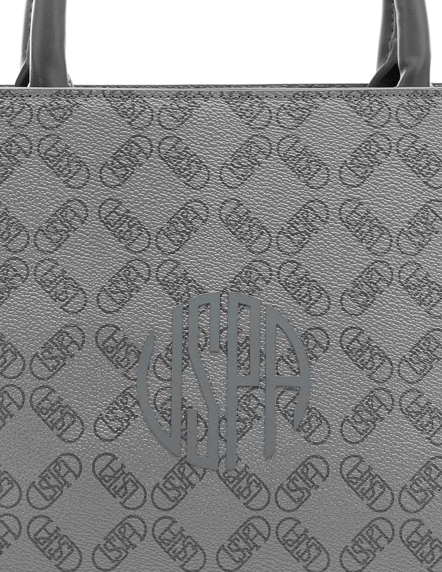 Kate Monogram Tote Handbag Grey - U.S. POLO ASSN. | Large
