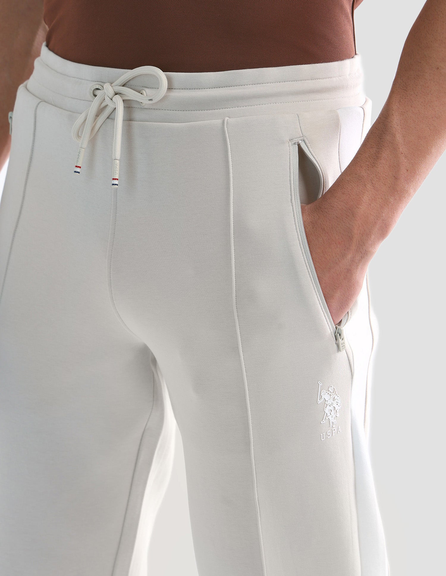 Mid Rise Regular Fit Active Track Pants Beige - U.S. POLO ASSN. | Large
