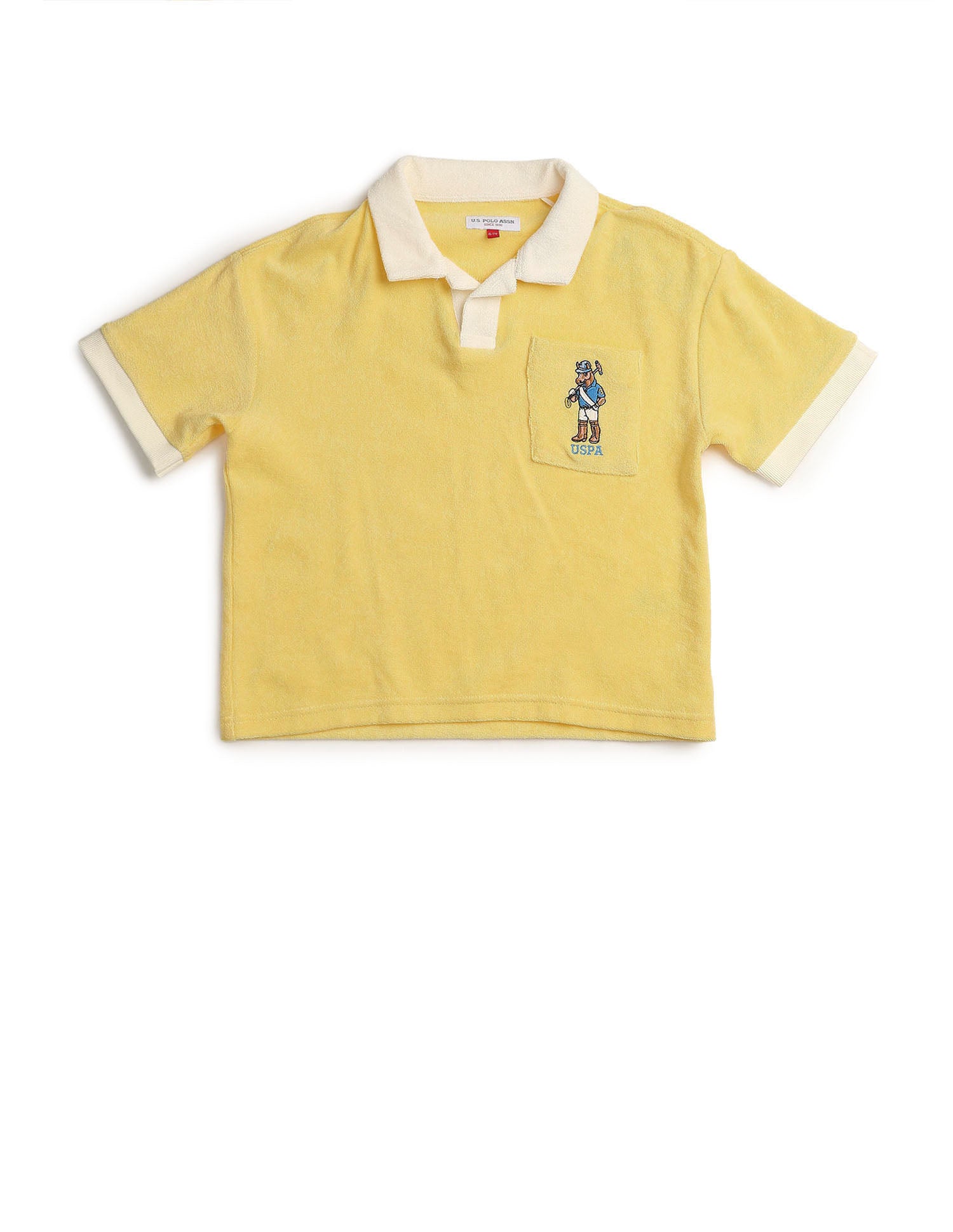 Boys Solid Boxy Fit Polo Shirt Yellow - U.S. POLO ASSN. | Large
