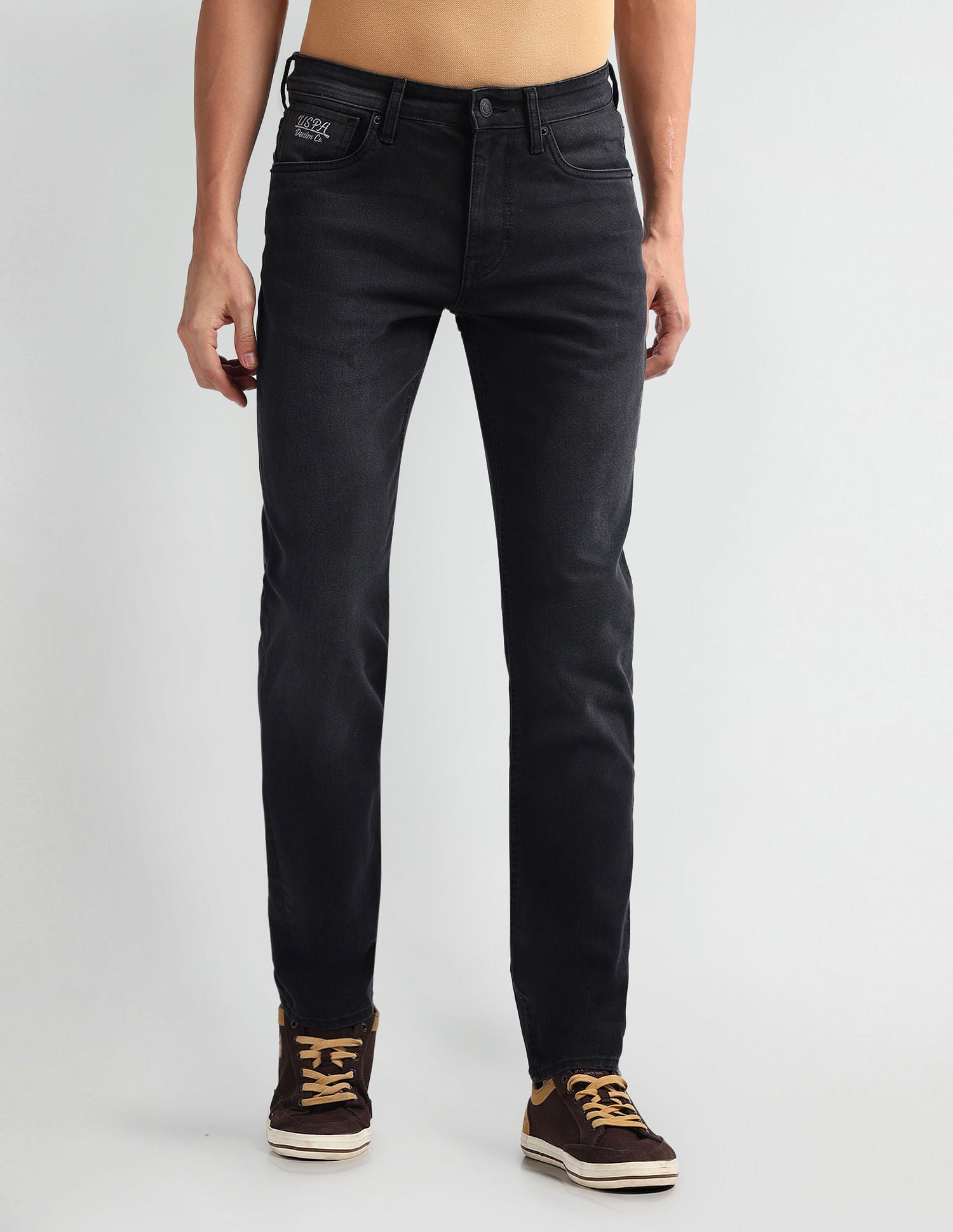 Brandon Slim Tapered Fit Black Jeans Black - U.S. Polo Assn. India | Large