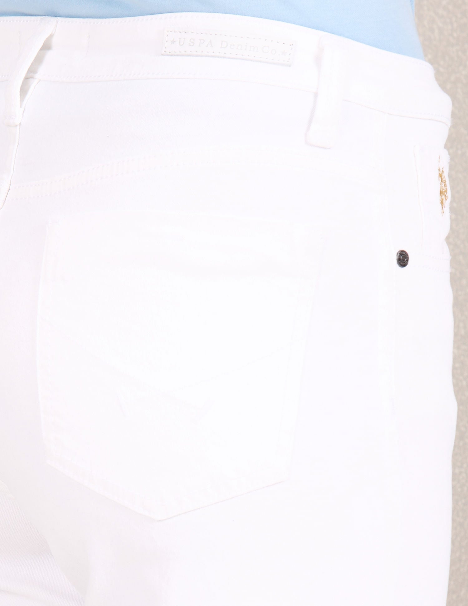 High Rise Twill Wide Leg Jeans White - U.S. POLO ASSN. | Large