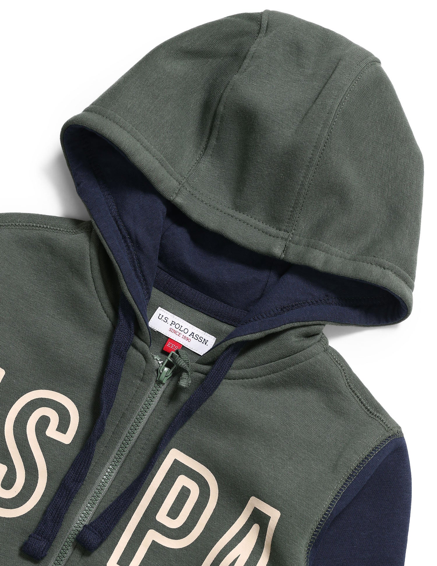 Boys Brand Printed Regular Fit Sweatshirt Light Olive - U.S. POLO ASSN. | Large