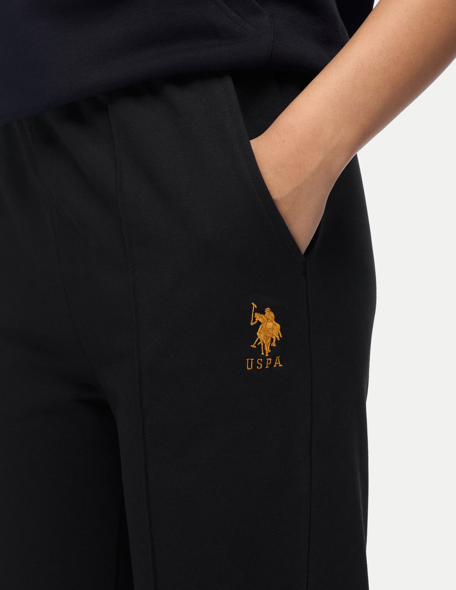 High Rise Fitted Flared Trousers Black - U.S. Polo Assn. India | Large