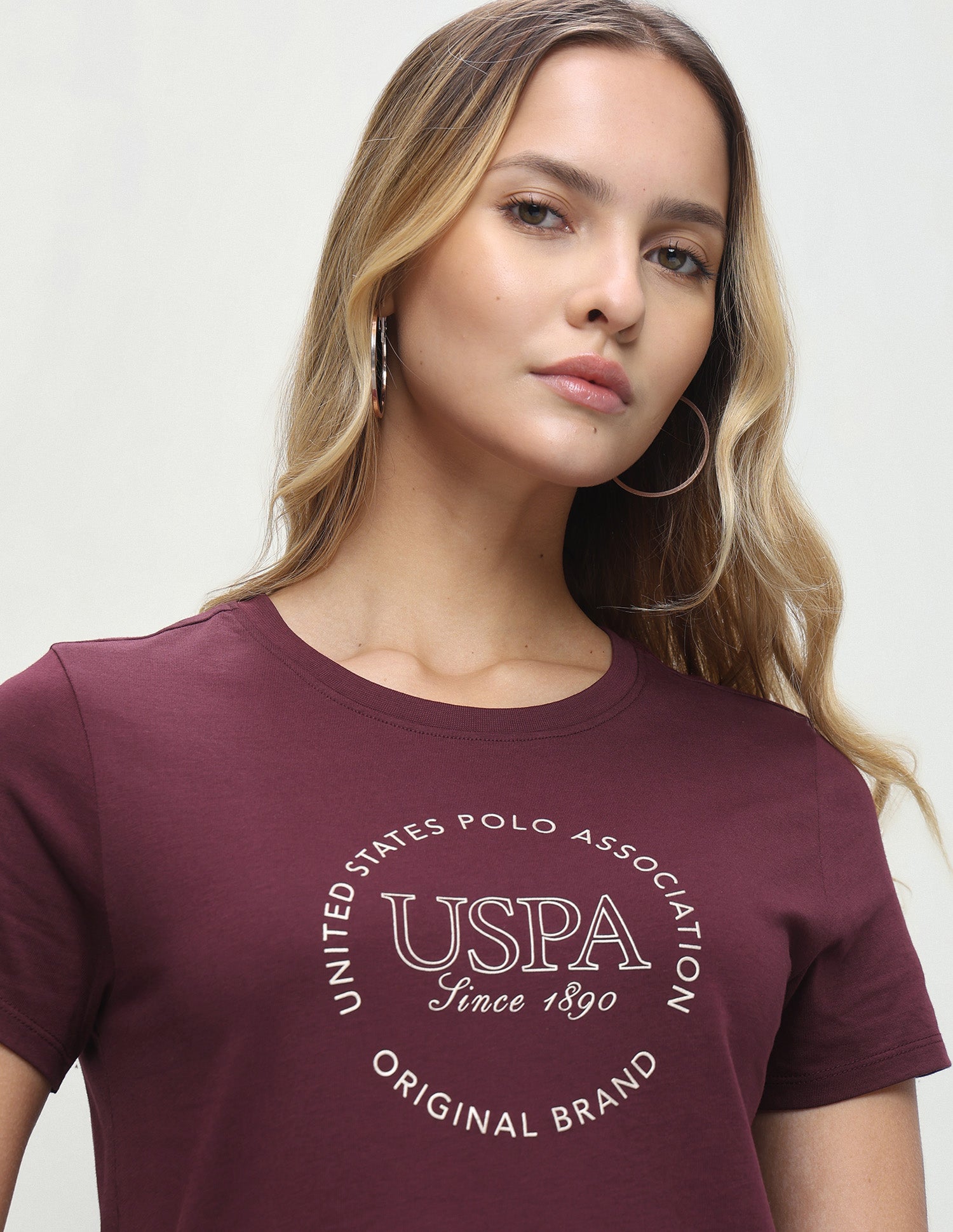 Typographic Brand Printed Regular Fit T-Shirt Purple - U.S. Polo Assn. India | Large