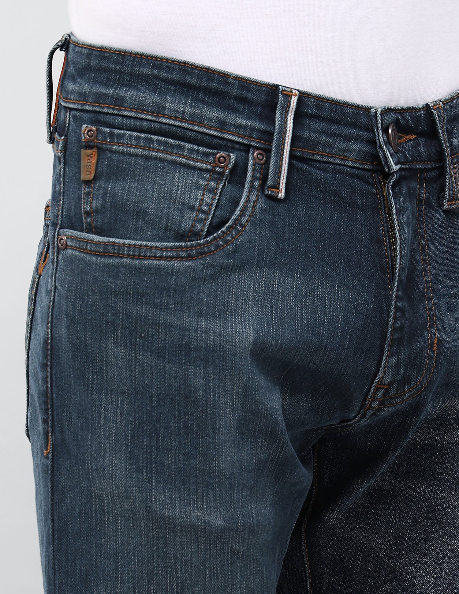 Brandon Slim Tapered Fit Blue Jeans Dark Wash - U.S. POLO ASSN. | Large