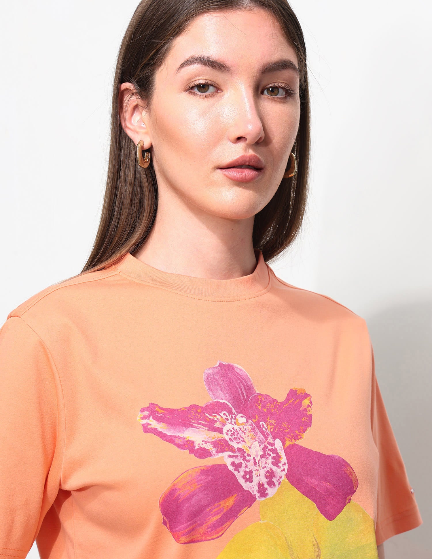 Boxy Fit Digital Print T-Shirt Orange - U.S. Polo Assn. India | Large
