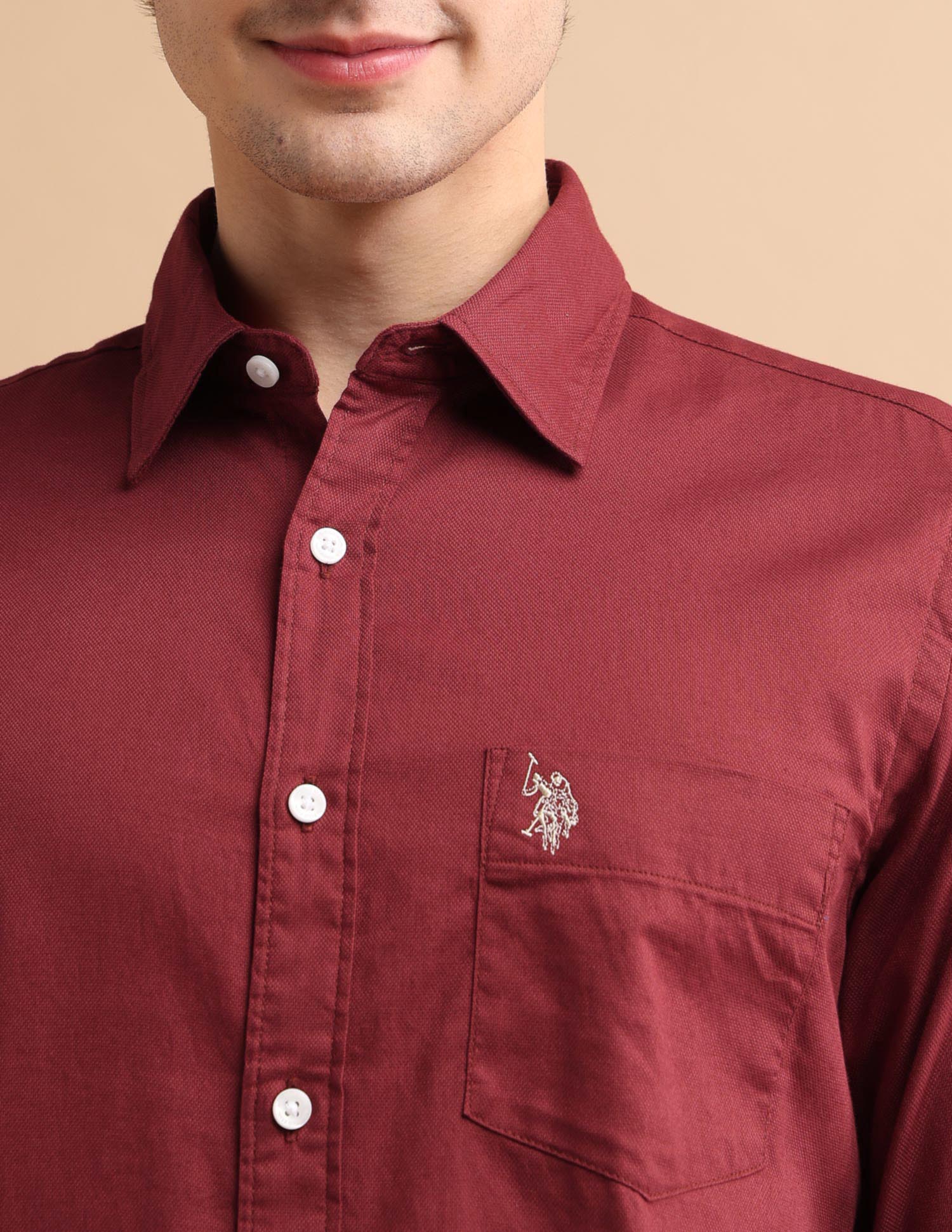 The Classic Everyday Shirt Dark Red - U.S. POLO ASSN. | Large