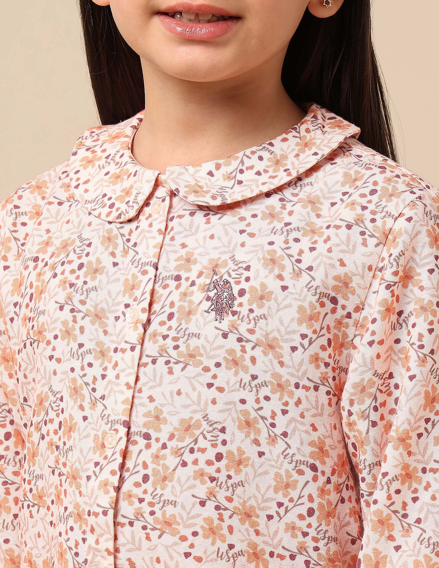 Girls Floral Brand Printed Regular Fit Top Multi6 - U.S. POLO ASSN. | Large