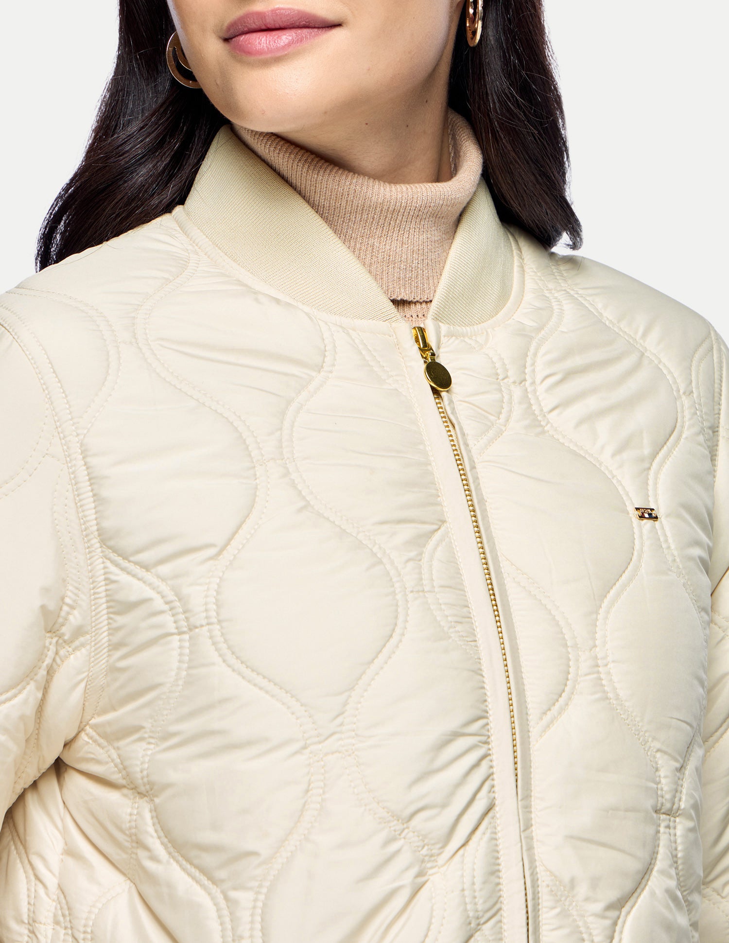 Relaxed Fit Quilted Puffer Jacket Off White - U.S. Polo Assn. India | Large
