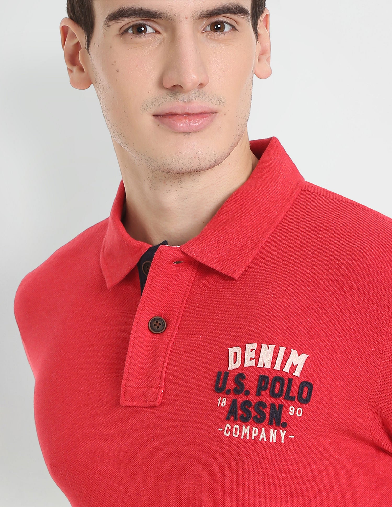 Heathered Appliqued Polo Shirt Red - U.S. Polo Assn. India | Large