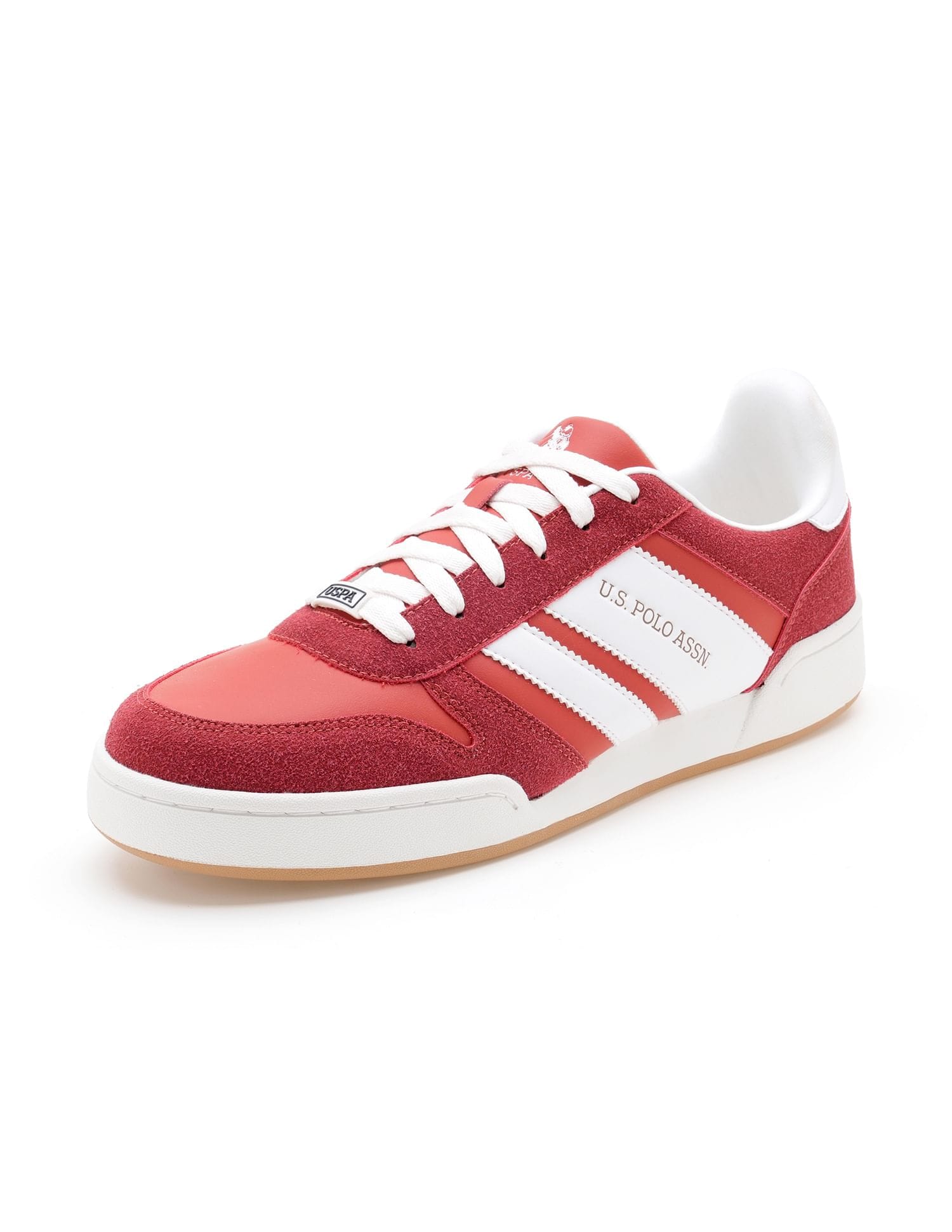 Men Gren Suede Colourblocked Sneakers Dark Red - U.S. Polo Assn. India | Large