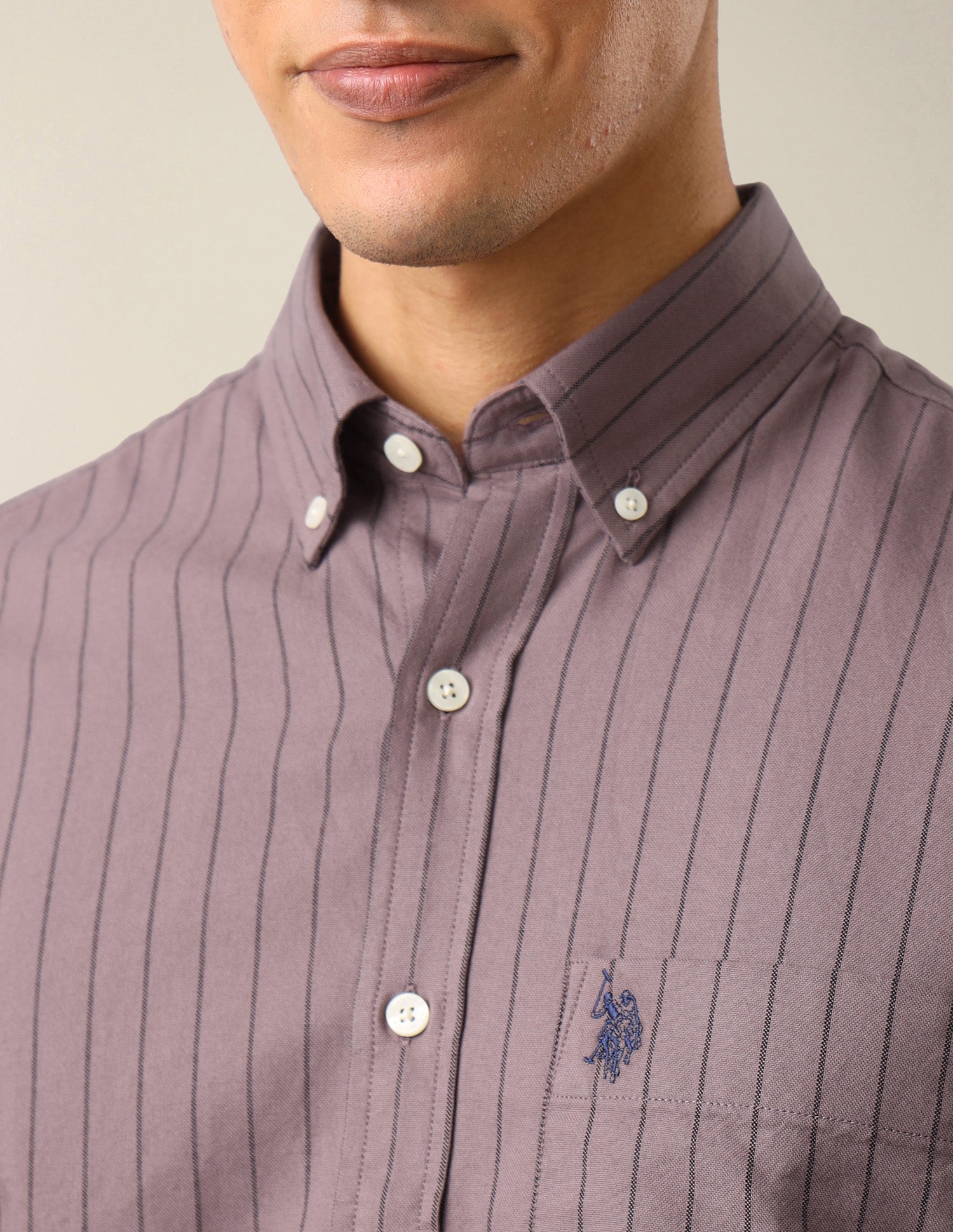 Oxford Vertical Striped Shirt Pink - U.S. Polo Assn. India | Large