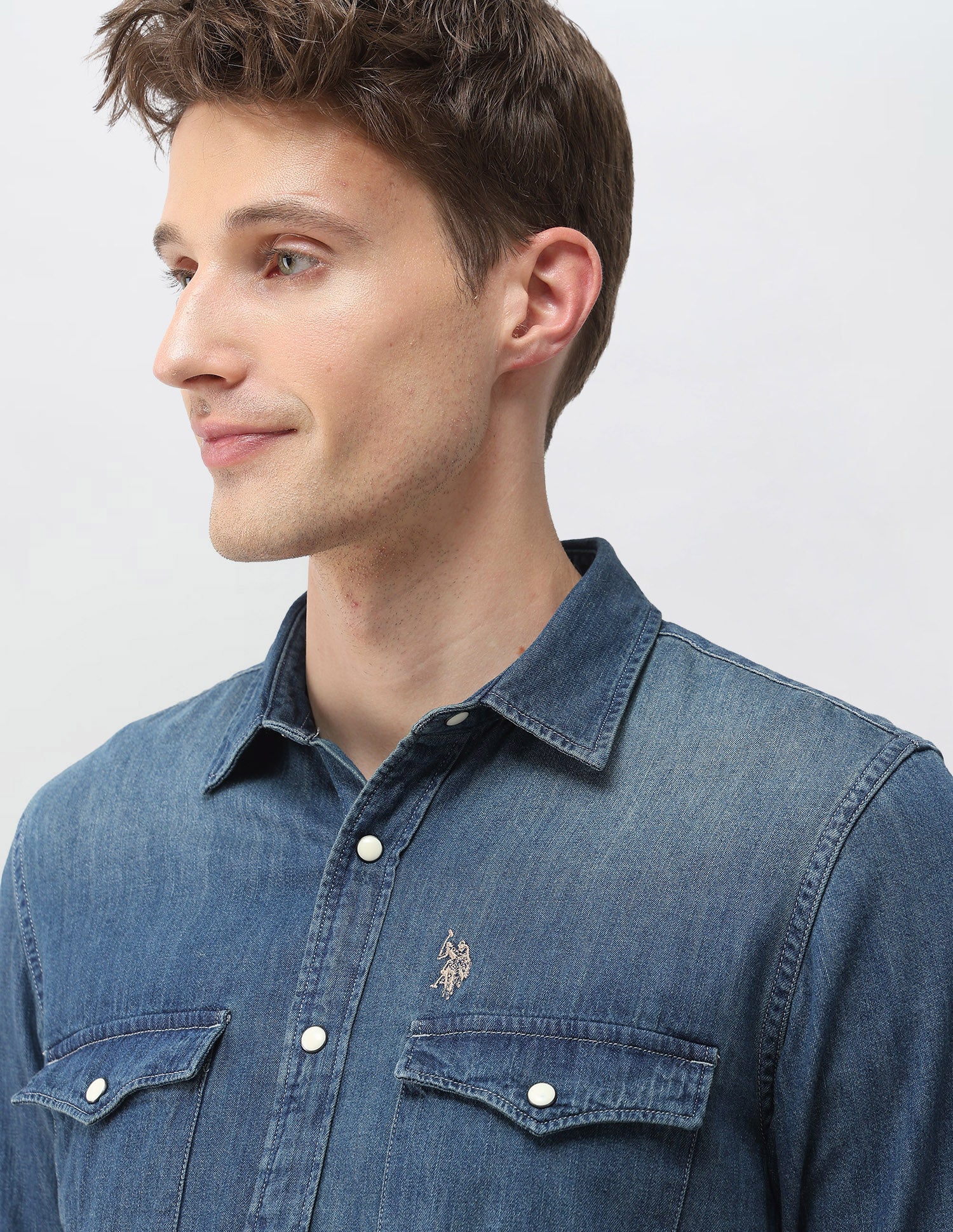 Solid Comfort Fit Shirt Indigo - U.S. Polo Assn. India | Large