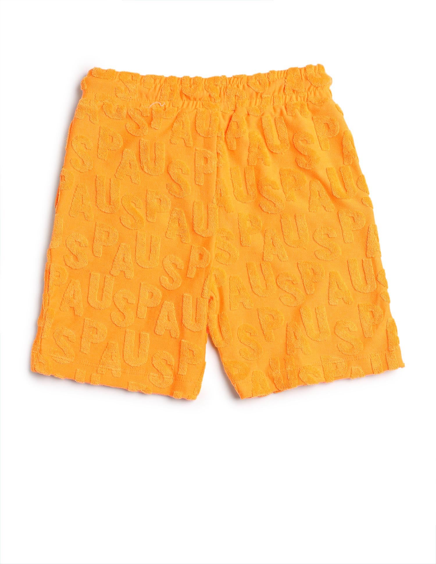 Boys Brand Appliqued Regular Fit Shorts Yellow - U.S. POLO ASSN. | Large