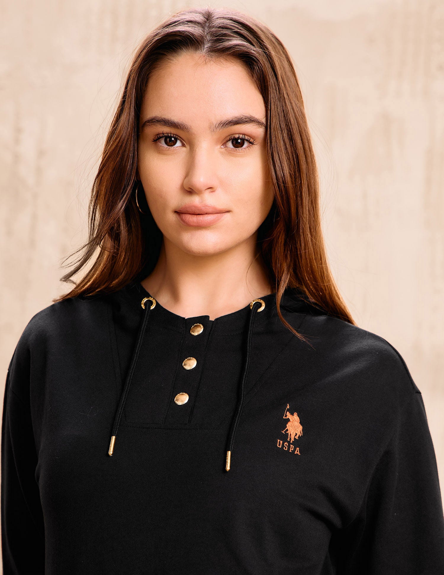 Appliqued Regular Fit Hooded Sweater Black - U.S. POLO ASSN. | Large