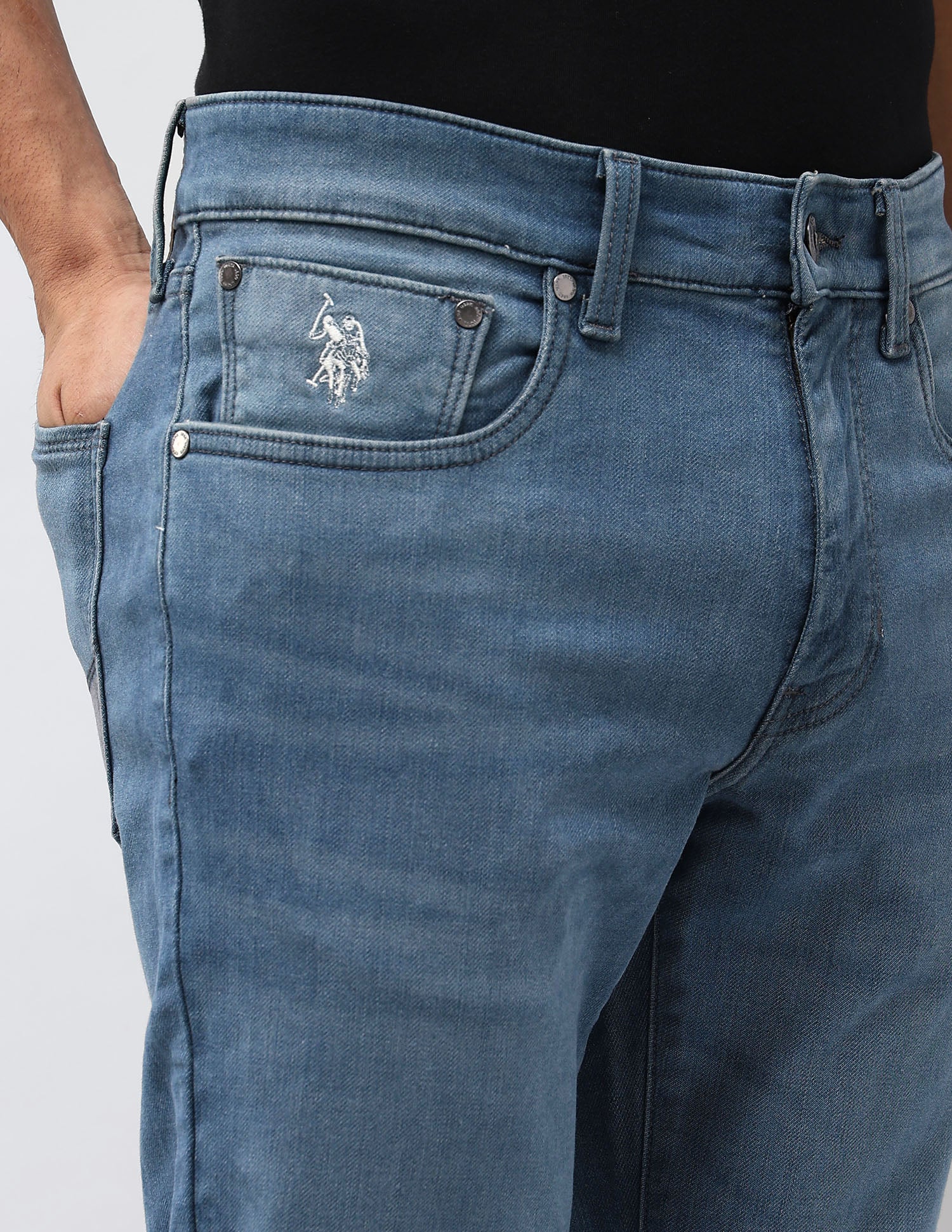 Brandon Slim Tapered Fit Blue Jeans Blue - U.S. POLO ASSN. | Large