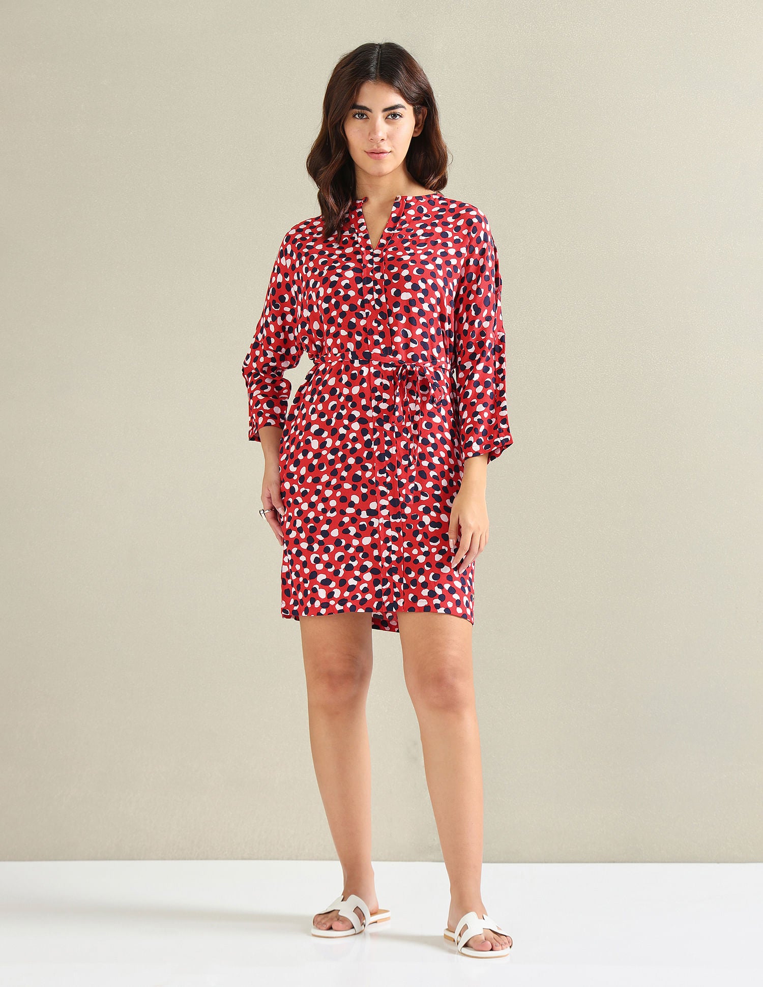 Geometric Print Shift Dress Red - U.S. POLO ASSN. | Large