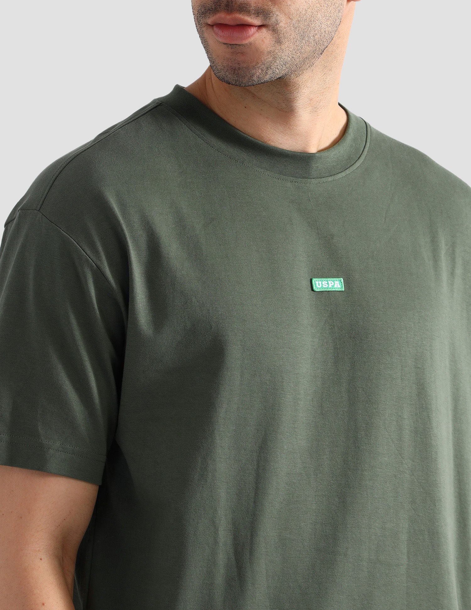 Pure Cotton Oversized OEE04 Lounge T-Shirt Olive - U.S. POLO ASSN. | Large