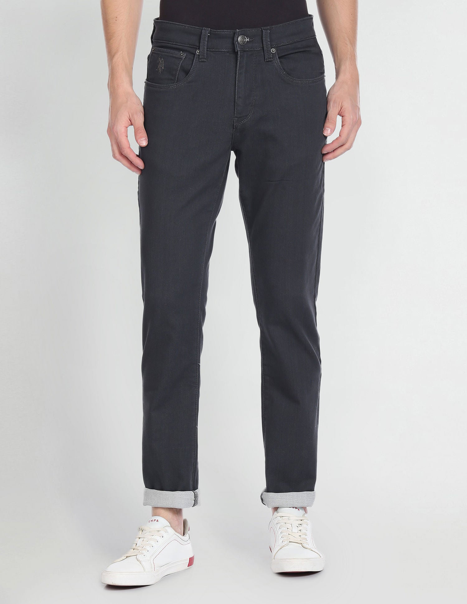 Rinsed Slim Tapered Fit Jeans Dark Grey - U.S. POLO ASSN. | Large