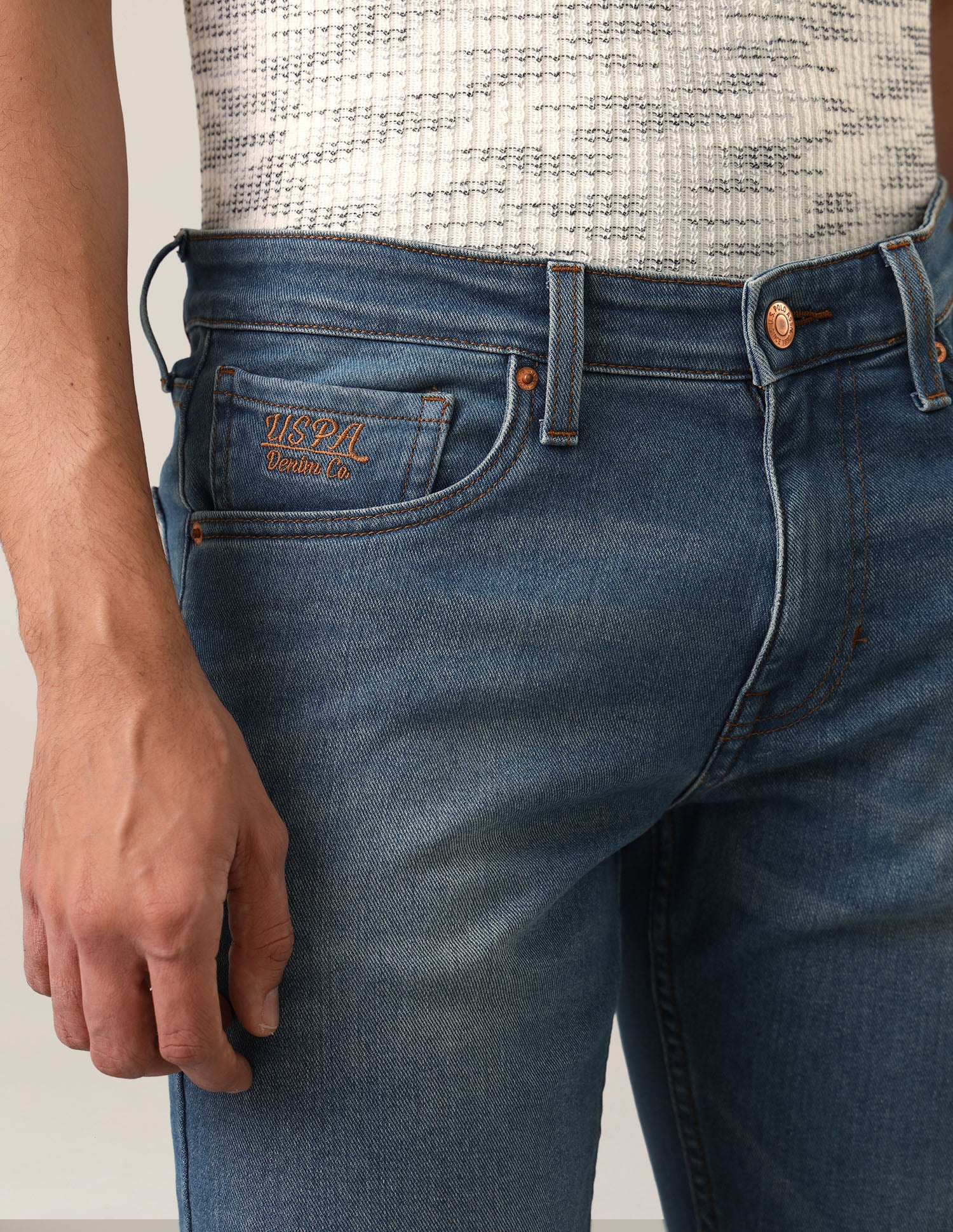 Brandon Slim-Tapered Fit Blue Jeans Dark Indigo - U.S. Polo Assn. India | Large