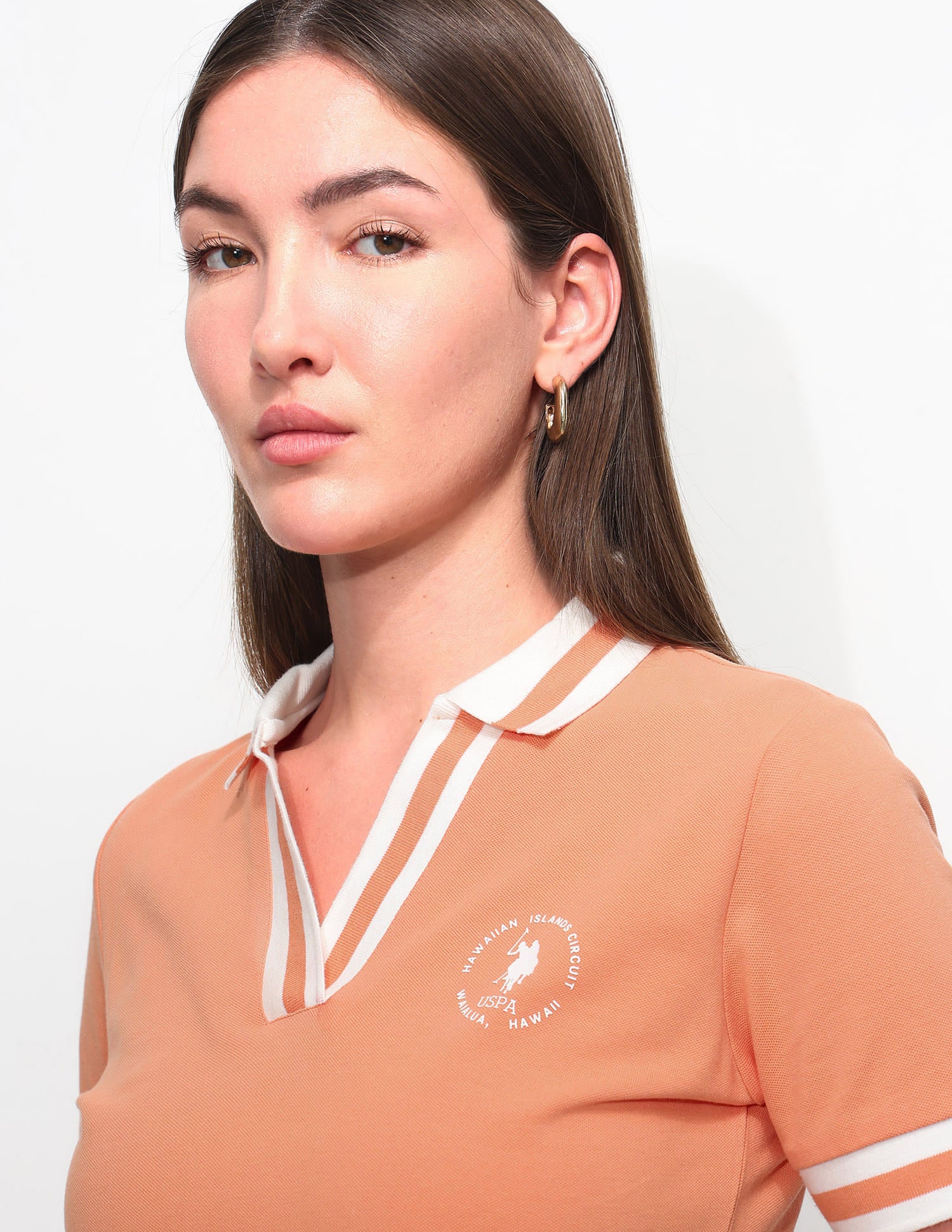 Regular Fit Solid Polo Shirt Orange - U.S. Polo Assn. India | Large