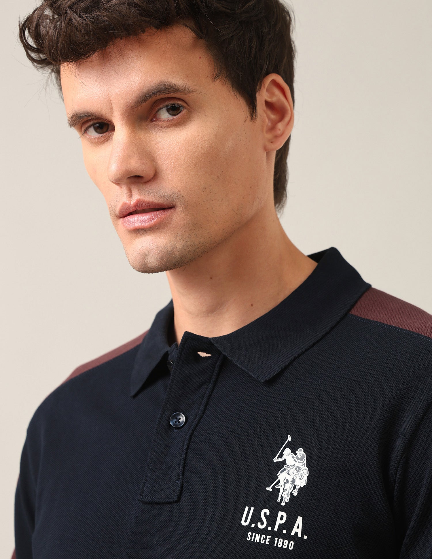 Solid Slim Fit Polo Shirt Navy - U.S. Polo Assn. India | Large