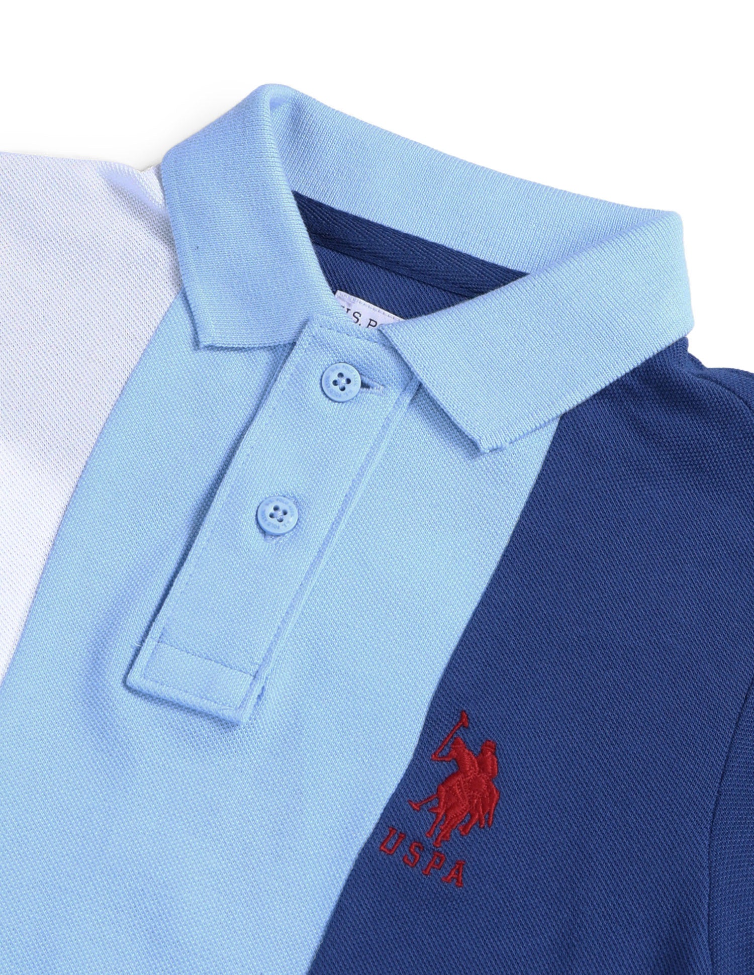 Boys Colour Block Regular Fit T-Shirt Light Blue - U.S. POLO ASSN. | Large