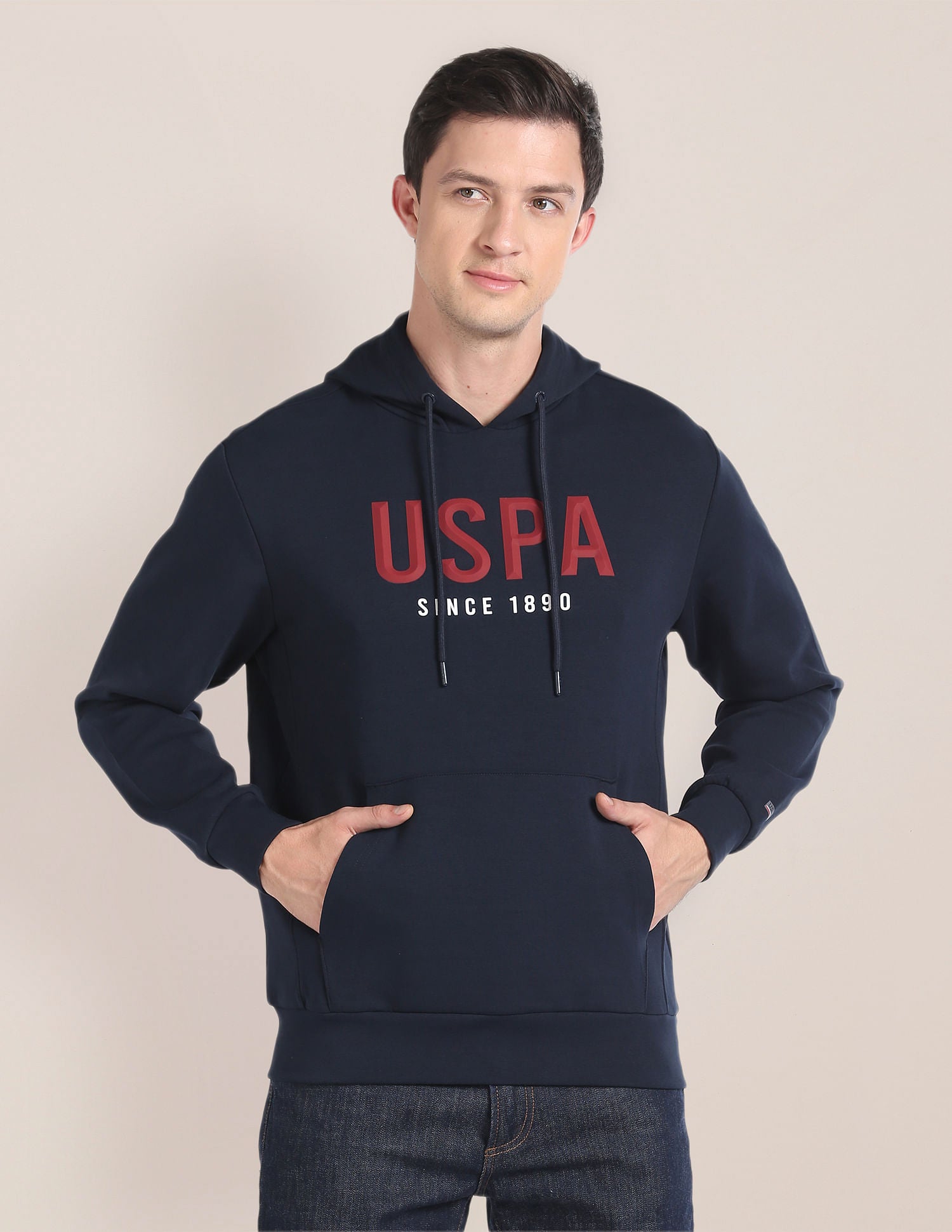 Typographic print hooded sweatshirt Clearance