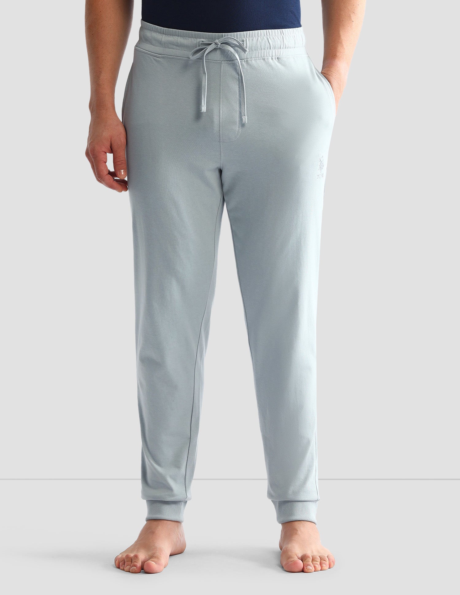 Drawstring Waist Mid-Rise Solid OJ007 Joggers Mirage Gray - U.S. POLO ASSN. | Large