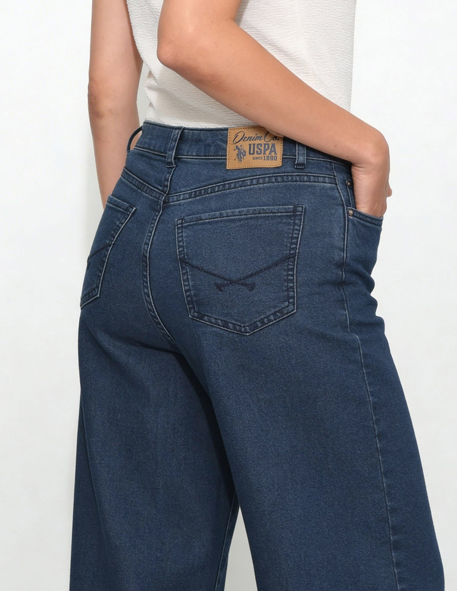 High Rise Baggy Fit Jeans Blue - U.S. Polo Assn. India | Large